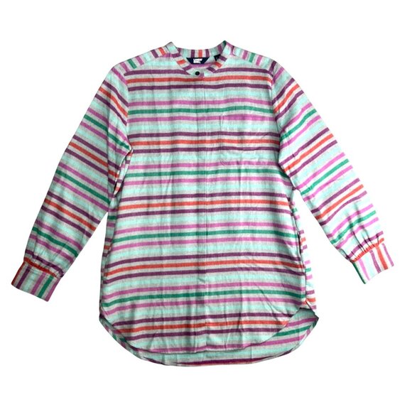 Lands End Womens Flannel A-Line Long Sleeve Tunic Multicolored Long Sleeve M - Picture 2 of 16